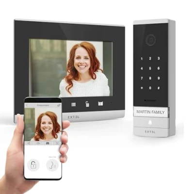 Immagine di Extel CODE Connect Video citofono WLAN Kit completo Nero, Vetro
