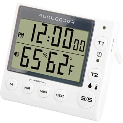 Immagine di timer da cucina Runleader, forno, con display digitale conto alla rovescia/conteggio rovescia magnetico (RL KT002A WHITE)