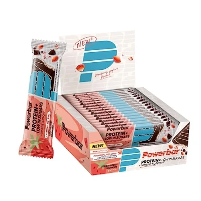 Immagine di Powerbar Protein Plus Low Sugar Strawberry Yogurt 16 x 35 g barretta immunitaria ad alto contenuto proteico Supporto immune