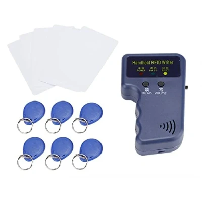Immagine di CAIONPLE Copiatrice di Schede RFID Palmare 125 KHz ID (EM4100/HID/AWID) Lettore Duplicatore Scrittore con 6 Scrivibili + Carte