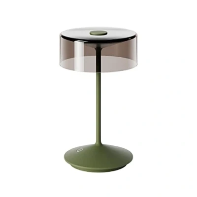 Immagine di SIGOR Numotion Lampada da tavolo a LED dimmerabile, per interni ed esterni, IP54, resistente agli spruzzi, altezza 26,5 cm, ricaricabile con Easy Connect, durata 12 ore, colore verde abete