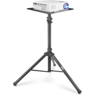 Immagine di Pyle Supporto Proiettore a Treppiede Regolabile in Altezza e Angolazione, Notebook Attrezzatura DJ, Perfetto per Eventi sul Palco, Studio Ufficio, Si Estende da 76 cm 140
