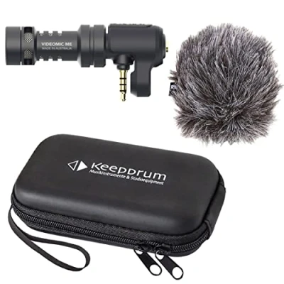 Immagine di Rode VideoMic ME Microfono direzionale a condensatore per iOS e smartphone + custodia morbida Keepdrum