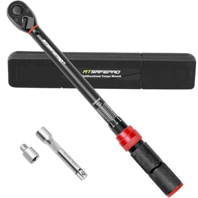 Immagine di ATsafepro chiave dinamometrica 1/2&#039;&#039;, auto 20 230 Nm con adattatore da 3/8&quot;, Alta Precisione ±3% Adatto per la riparazione di Auto, Moto e Camion