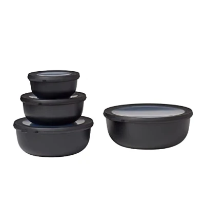 Immagine di Mepal Bowls Set Nordic Black of 4 (350, 750 ml, 1.25 and 2.25 Liter)