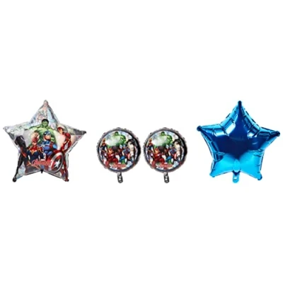 Immagine di amscan 4071101 Palloncino in Pellicola Marvel Avengers Power Unite, 5 Pezzi, Bouquet, Elio, Palloncini, Nessun Colore,