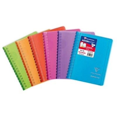 Immagine di Clairefontaine 321601C Un quaderno a spirale Koverbook 9x14cm 100 pagine quadretti piccoli Carta bianca 90g copertina avvolgente in polipropilene Colore casuale