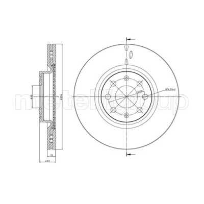 Immagine di METELLI Disco freno FIAT: Grande Punto Hatchback, Evo III OPEL: Corsa E D Adam 23 0859C