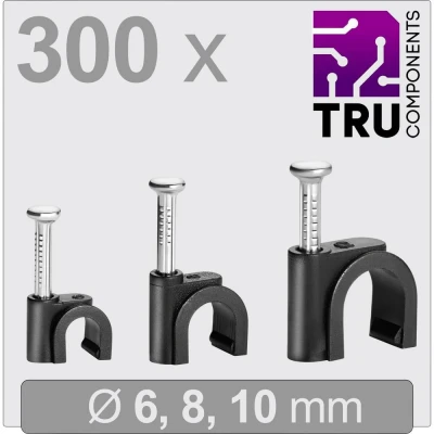 Immagine di TRU COMPONENTS T24CA130 Chiodino fissacavo TC 13448472 Intervallo Ø fascio 3 fino a 10 mm Nero 300 pz.