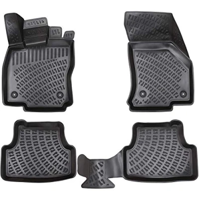 Immagine di Elmasline Set di tappetini in gomma 3D per Skoda Octavia II, anno costruzione 2004 2012, bordo extra alto 5 cm