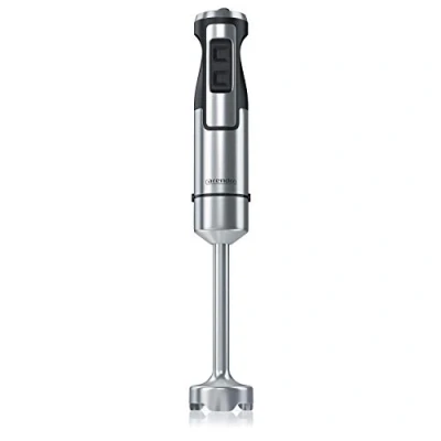 Immagine di Arendo Frullatore a immersione in acciaio inox da 1000 Watt Coltello quattro ali ad Regolazione continua della velocità Tasto turbo Piedino estraibile