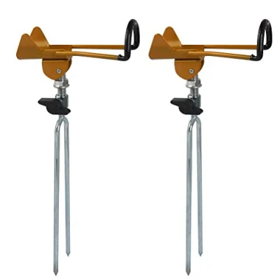 Immagine di Porta Canna da Pesca Terra TIMESETL 2Pzs Spinning 360 Supporto per in Acciaio Inox Spiaggia Sedia