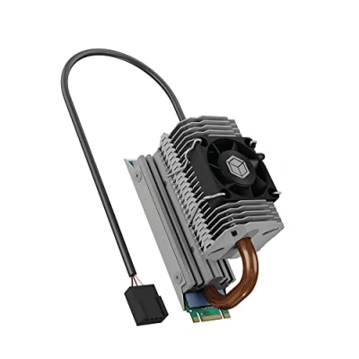 Immagine di ICY BOX M.2 Heatpipe Cooler con altezza ventola di 30 mm per SSD, 2280, alluminio, argento, IB M2HSF 705