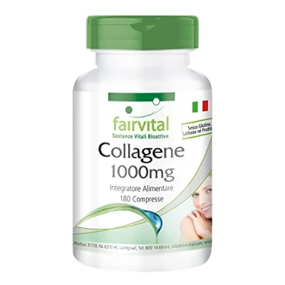 Immagine di Fairvital Collagene compresse per 20 giorni alto dosaggio 180 con vitamina C e L ornitina