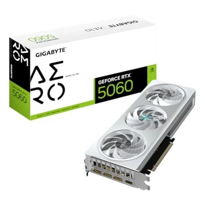 Immagine di Gigabyte GeForce RTX 5060 AERO OC 8G Scheda Grafica 8GB GDDR7, 128bit, PCI E 5.0, 2595 MHz Frequenza core, 3 x DisplayPort, 1 HDMI, GV N5060AERO 8GD