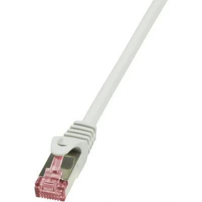 Immagine di LogiLink CQ2082S RJ45 cavo di rete, patch CAT 6 S/FTP 7.50 m Grigio Ritardante fiamma, con protezione 1 pz.