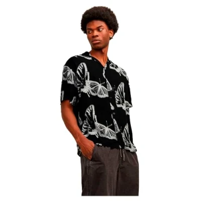 Immagine di Camicia manica corta Jack Jones Jcojeff Aop Resort Ss Relax Ln Antracite IT 48