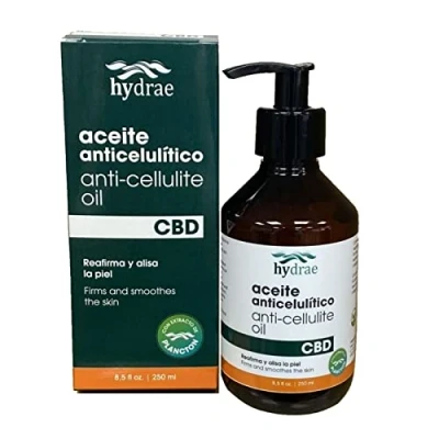 Immagine di Hydrae Olio da massaggio ultra intensivo dimagrante e anticellulite con CBD, formula a penetrazione profonda, 6 volte più efficace delle creme drenante rassodante 500 ml