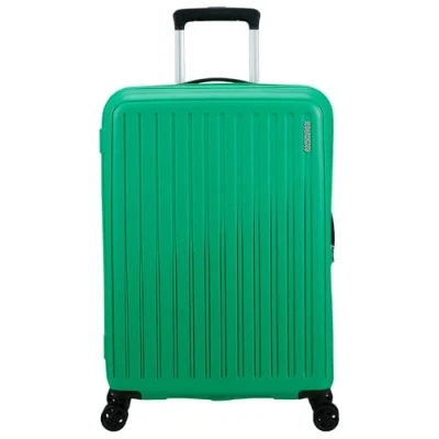 Immagine di American Tourister Trolley rigido, taglia M, realizzato in POLIPROPILENE, robusto e antigraffio. Molto pratico super leggero, dispone di due ampi scomparti, divisorio nel comparto superiore cinghi