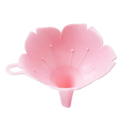 Immagine di Strumento per liquidi imbuto da cucina, versare liquidi, trasferimento di polvere liquida, imbuti multiuso, separatore a forma fiore ciliegio, olio d&#039;oliva