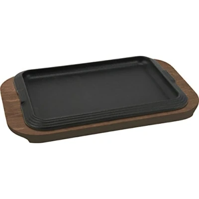 Immagine di ILSA Piatto in Ghisa con Vassoio Legno, cm 30x22
