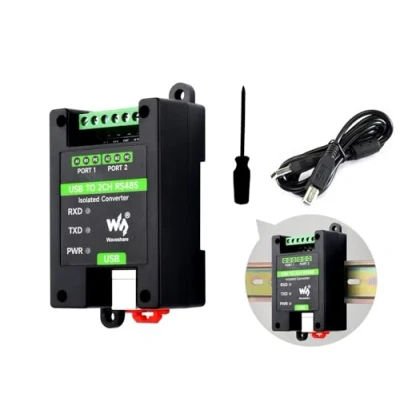 Immagine di USB to RS485 Adapter, Industrial Grade 2CH Isolated Converter Onboard Original FT2232HL Chip, Supports Win11/10/8.1/8/7, MacOS, Linux, Android, Multiple Protection, Safe and Stable