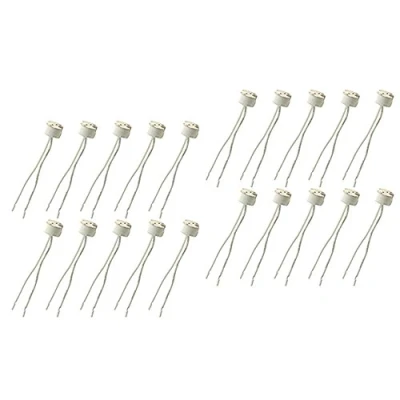 Immagine di Fineled, confezione da 20 portalampada MR16 G5.3 a LED, base in ceramica, attacco Mr11, per lampadine alogene e LED 12 V, adattatore presa di del connettore cavo