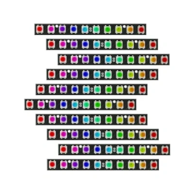 Immagine di Treedix 10x10 RGB LED Light Stick Matrix, Indirizzabile 10 Bit con Scheda Driver Integrata, DC 5V compatibile Arduino e Raspberry Pi