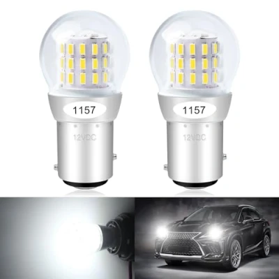 Immagine di Defvnsy P21/5W 1157 BAY15D LED Lampadina, Super Luminoso Bianco 12V 3W Lampadine, 3014 39SMD Lampadine Per Luce di Retromarcia, Luci Posteriori, Posizione, Diurne 2pz