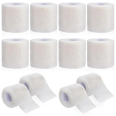 Immagine di Muyohix Benda Elastica Autoadesiva, 12 Rotoli Autoadesiva 5CM x 4.5M, Coesiva per Mani, Piedi, Ginocchia, Bianco