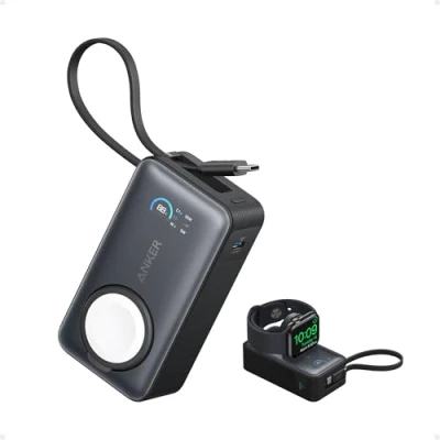Immagine di Anker MagGo Caricabatterie Rapido Powerbank 10.000mAh Nero Apple Watch