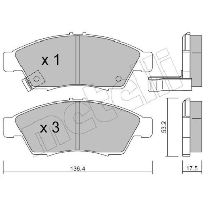 Immagine di METELLI 22 0437 0 Kit pastiglie freno con segnalatore acustico usura