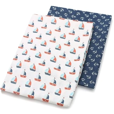 Immagine di ZOLLNER 2 mussole in musselin 120x120 cm cotone morbidissimo panni soffici e sensibili sulla pelle blu bianchi con box regalo lavabili a 60C certificati OEKO TEX (R)