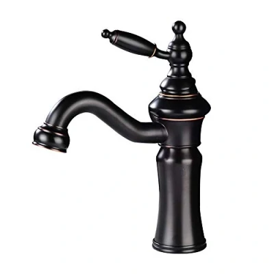 Immagine di Rubinetto per bagno monocomando Bronzo lucidato a olio 1 foro montaggio su piano lavabo Fram House Miscelatore Rubinetti in ottone Leekayer,LK6301B