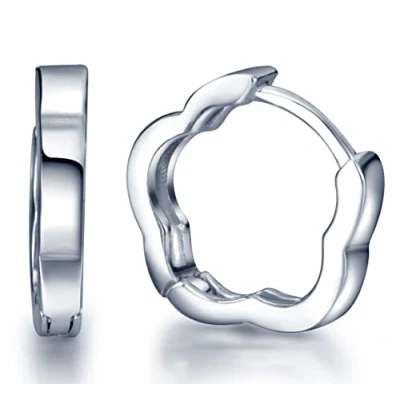 Immagine di Infinite U Orecchini a Cerchio Piccoli Fiore in Argento Sterling 925 per Donna Ragazze