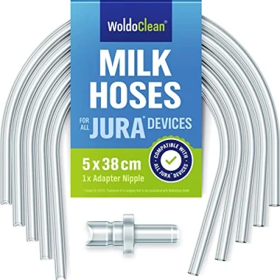 Immagine di Tubo del latte 5 x e nipplo di collegamento, 1 per macchine da caffè completamente automatiche Jura Impressa Giga Ena