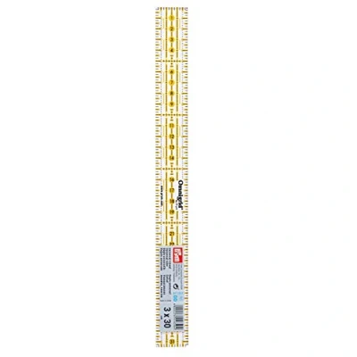 Immagine di Prym Righello Universale 3 x 30 cm Omnigrid Ruler, Transparent, Black, Yellow