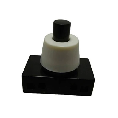 Immagine di Daier Interruttore a pressione da incasso per lampade 250 V 2 A, colore: Nero Bianco