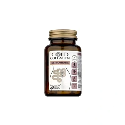 Immagine di GOLD COLLAGEN Dermabiotix Integratore Capelli Pelle Unghie Probiotico per Assorbimento Calcio e Supporto Ossa, Muscoli Intestino con Vitamina C, B E, Biotina, Acido Folico, Zinco, 30 Compresse