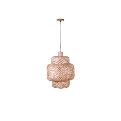 Immagine di BEL AIR HOME Lampada a sospensione in materiale naturale BORA 1XE 27 (lampadina non inclusa) altezza regolabile (grande ora)