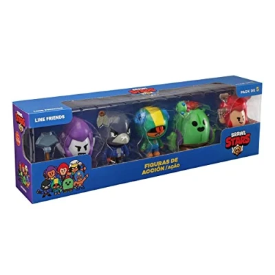 Immagine di Bizak Brawl Stars Action Figure Pack da 5 in scatola. del gioco multiplayer di combattimento, articolate 11 cm (64116031)
