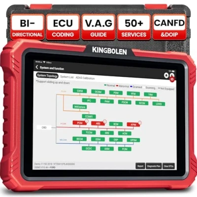 Immagine di KINGBOLEN K10 Elite OBD2 Auto Diagnostica, Bidirezionale Diagnosi in Italiano, Codifica ECU online, Sistema Completo, 41+ Reset, FCA SGW, CANFD&amp;DOIP, Diagramma Topologico, 2 Anni di Aggiornamento