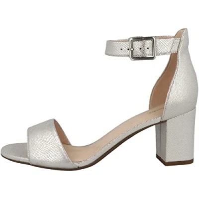 Immagine di Clarks Deva Mae, Sandali con Cinturino alla Caviglia Donna, Argento Silver Metallic, 35.5 EU Stretta