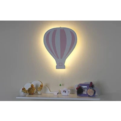 Immagine di Marco Paul Rosa Mongolfiera Luce Notturna In Legno Montaggio A Parete Nursery Illuminazione Bambino Bambini Camera Da Lampada Letto Arredamento