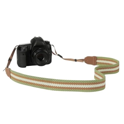 Immagine di MoKo Tracolla Fotocamera, Videocamera in Cotone con Fibbie Regolabili, Accessori Fotocamere, Videocamere Dim da 90 a 158 cm per Verde/Marrone/Beige
