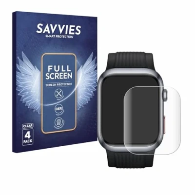 Immagine di savvies (4 Pezzi Full Screen Pellicola Protettiva per Huawei Watch D2 Cover Copertura [Completa Trasparente, 3D Curved]
