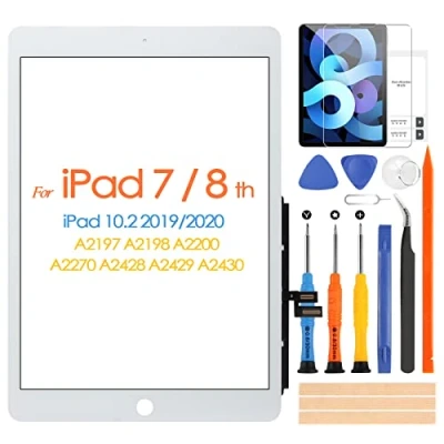 Immagine di Touch Screen per iPad 7/8 10.2 pollice 2019 2020 7th 8th Digitizer Touchscreen Panel Kit Parti di Riparazione, Nessun Pulsante Home, A2197 A2198 A2200 A2270 A2428 A2429 A2430 (non LCD)