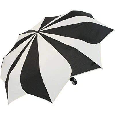 Immagine di Pierre Cardin Ombrello tascabile automatico da donna Sunflower, nero bianco, 101 cm, con apertura automatica