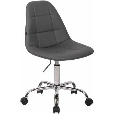 Immagine di CLP Sedia Ufficio Reims In Similpelle I Lavoro Con Ruote Poltroncina Design Imbottita Scrivania Regolabile, Colore:grigio
