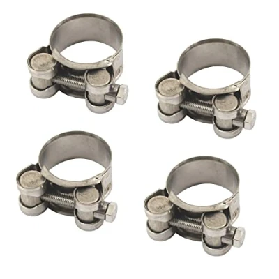 Immagine di Fascette stringitubo a T in acciaio inox 304, dimensioni 40 43 mm, confezione da 4